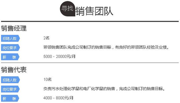 金年会水处理环保公司招聘  销售团队